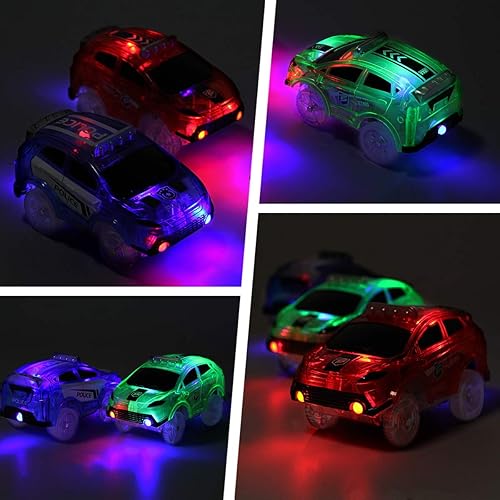 Miniatura 3 de Solo repuestos autos de juguete para la mayoría de pistas que brillan en la oscuridad accesorios de pista de autos de carreras con 5 luces LED