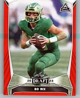 2023 Leaf Draft Red #32 Bo Nix Oregon Ducks RC Rookie Football Trading Card