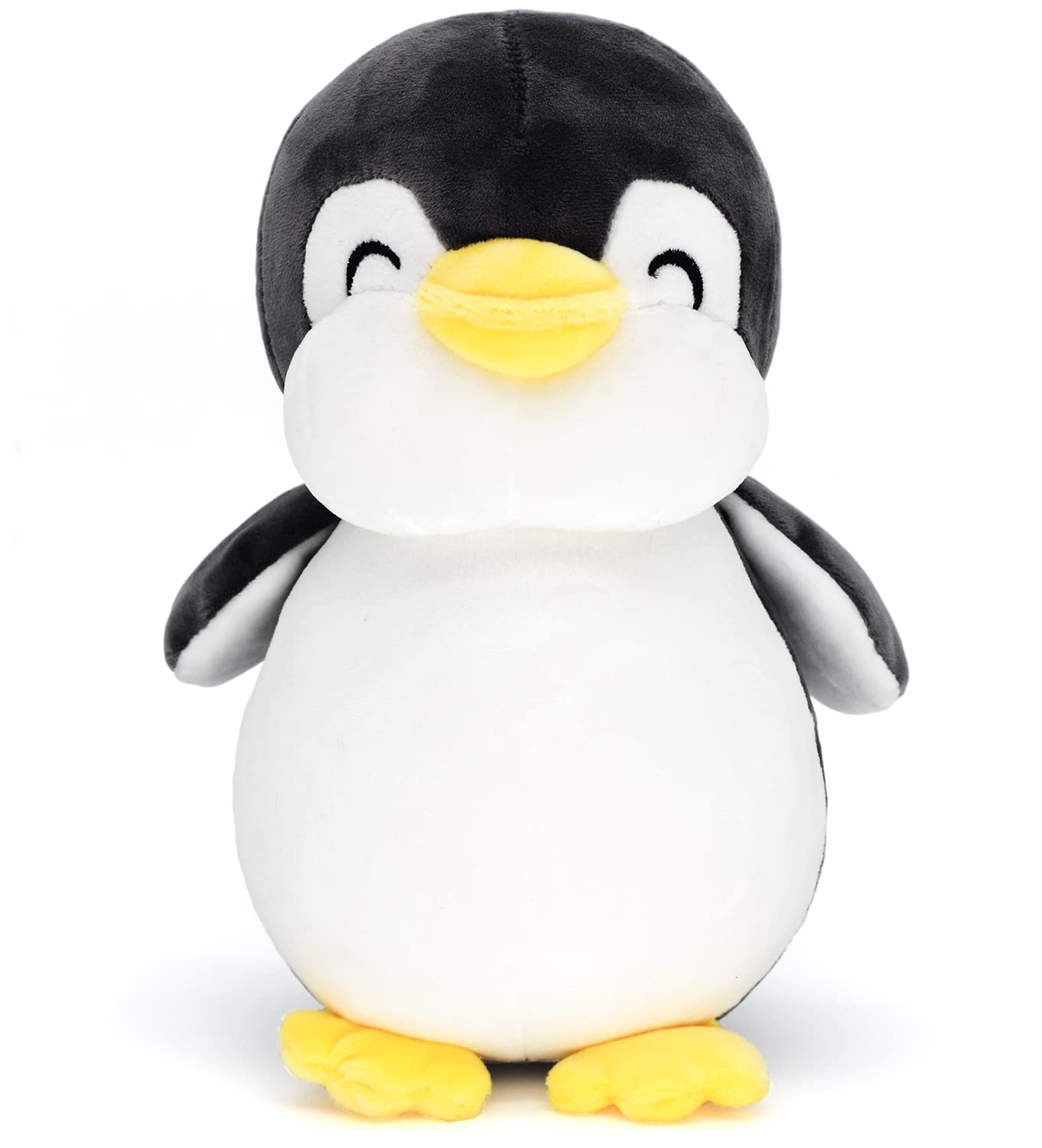 HWD Cute Soft Stuffed Animals Toys Smiley Plush Penguin Dolls, Gifts for Kids Toddlers Birthday Christmas Day Home Decor (Black-White, Medium: 9in x 5.1in x 11.8in)