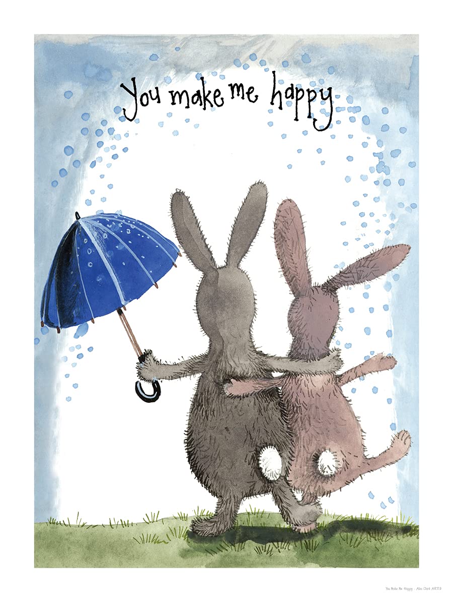 Alex Clark Art Ltd Alex Clark You Make Me Happy Rabbits Art Print