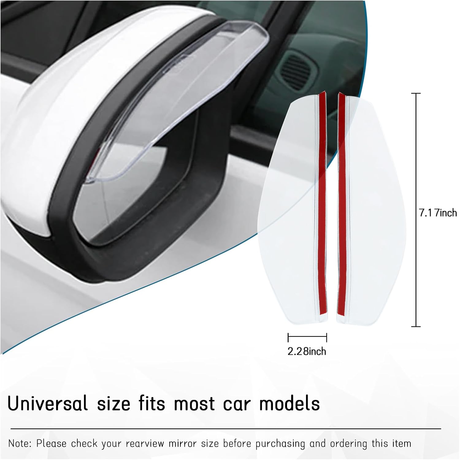 Dickno 2個 カーミラー レインバイザーガード カーボンファイバーサイドミラー レインバイザー アイブロウ 防水 サイドバック