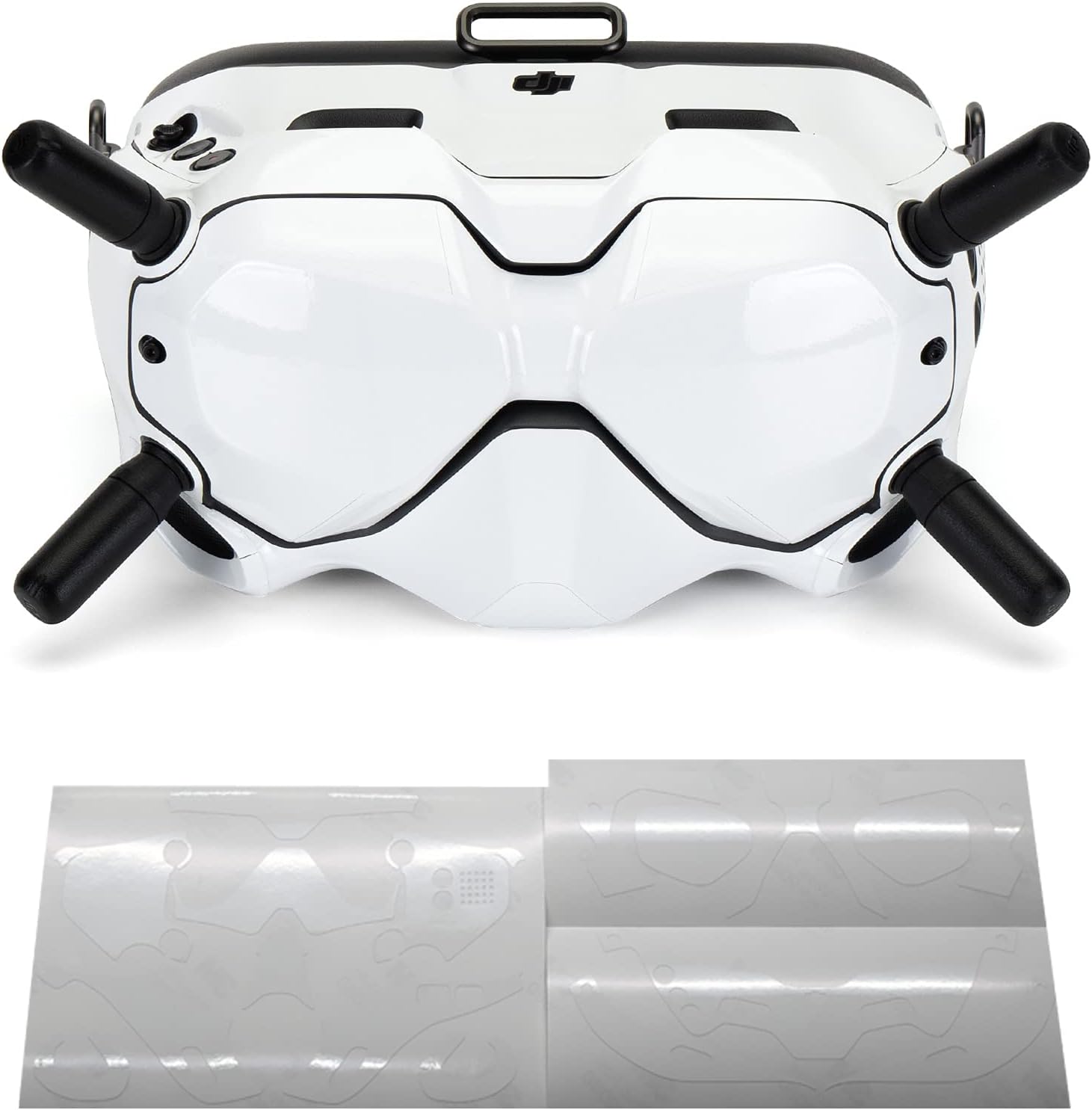 WRAPGRADE Skin Compatible with DJI FPV | Goggles V2 (Racing White)