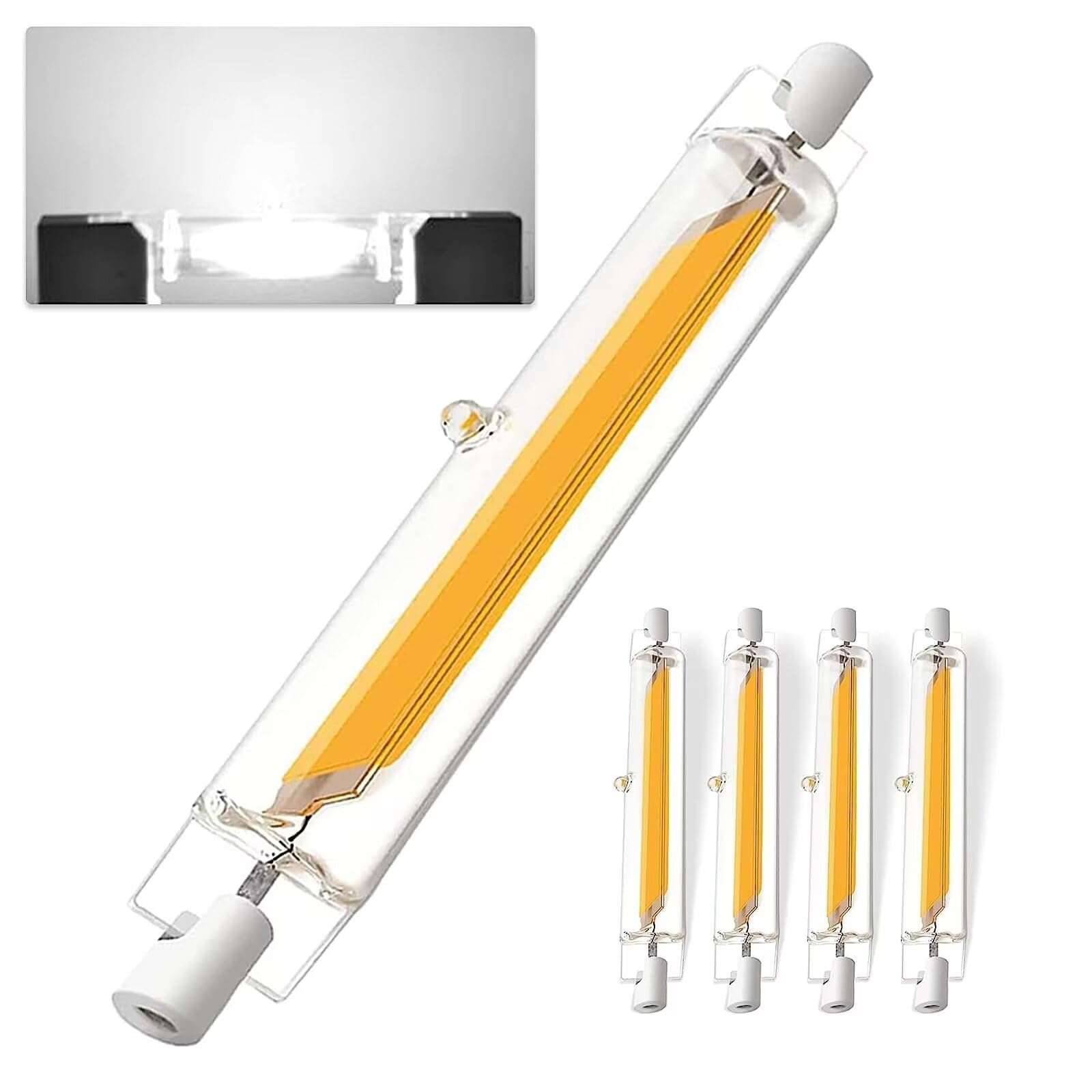 R7S LED 78mm Dimmbar, LED R7S 10W Glühbirne Ersetzt J78 100W Halogen Leuchtmittel, Kaltweiß 3000K 1000LM,360-Grad-Licht, 4er Pack