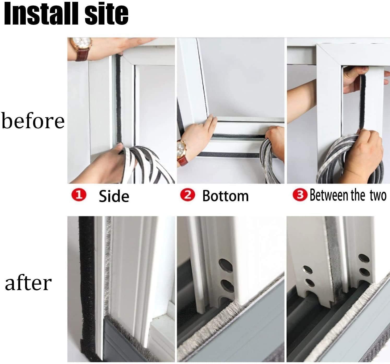 10M Yardsky Draft Excluder Brush Door Seal Strip Draught Excluder for Sash Windows, Front Sliding Door, Weather Stripping Insulation Self Adhesive Strip 9mm Wide * 9mm Brown (MT-UK)