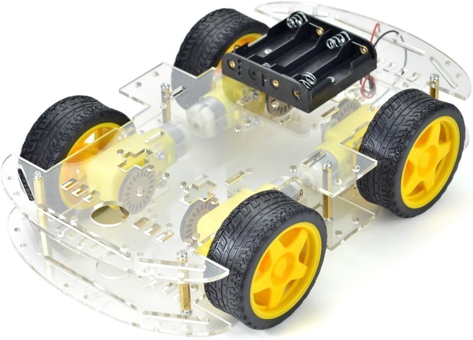 Robocraze DIY 4-wheel Drive Robot Smart Car Chassis Kits with Speed Encoder For RC Car