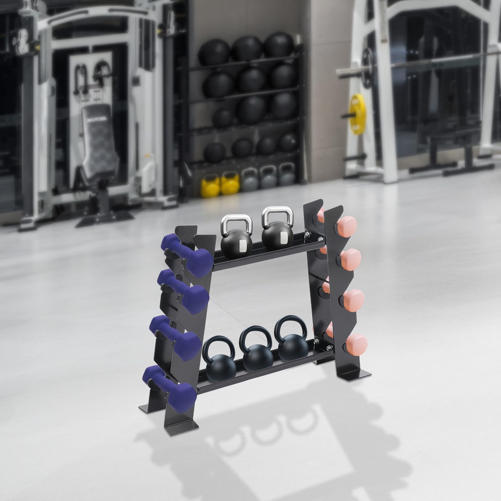 Hantelständer & Hantelturm bis 150kg - Hantelablage für Kurzhanteln, Kettlebells - Multifunktionaler Hantel Ständer für Zuhause, Gym, Fitnessstudio & Yoga