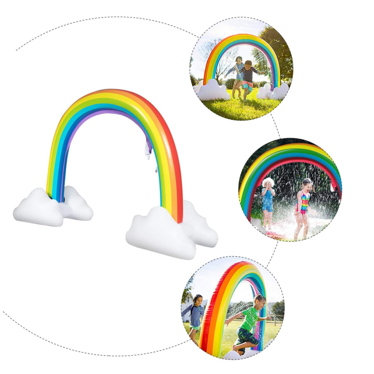 Uonlytech de Riego Inflable Arcoíris PVC 1pieza para Niños