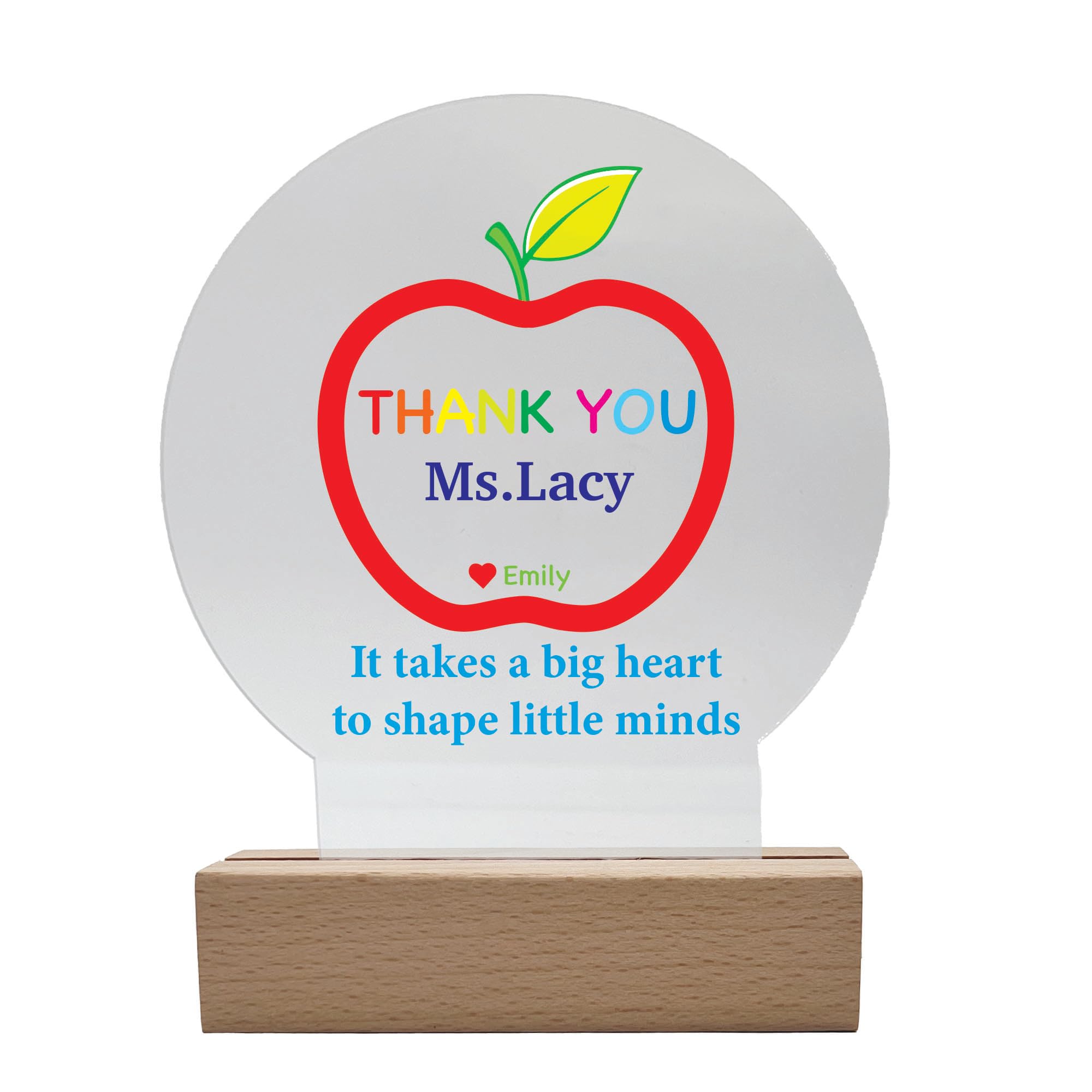 CHEERZEER CUSTOMIZE Teacher Appreciation Gift – Personalized Night Light with Teacher & Student Name – Custom Gift for Preschool, Daycare, Special