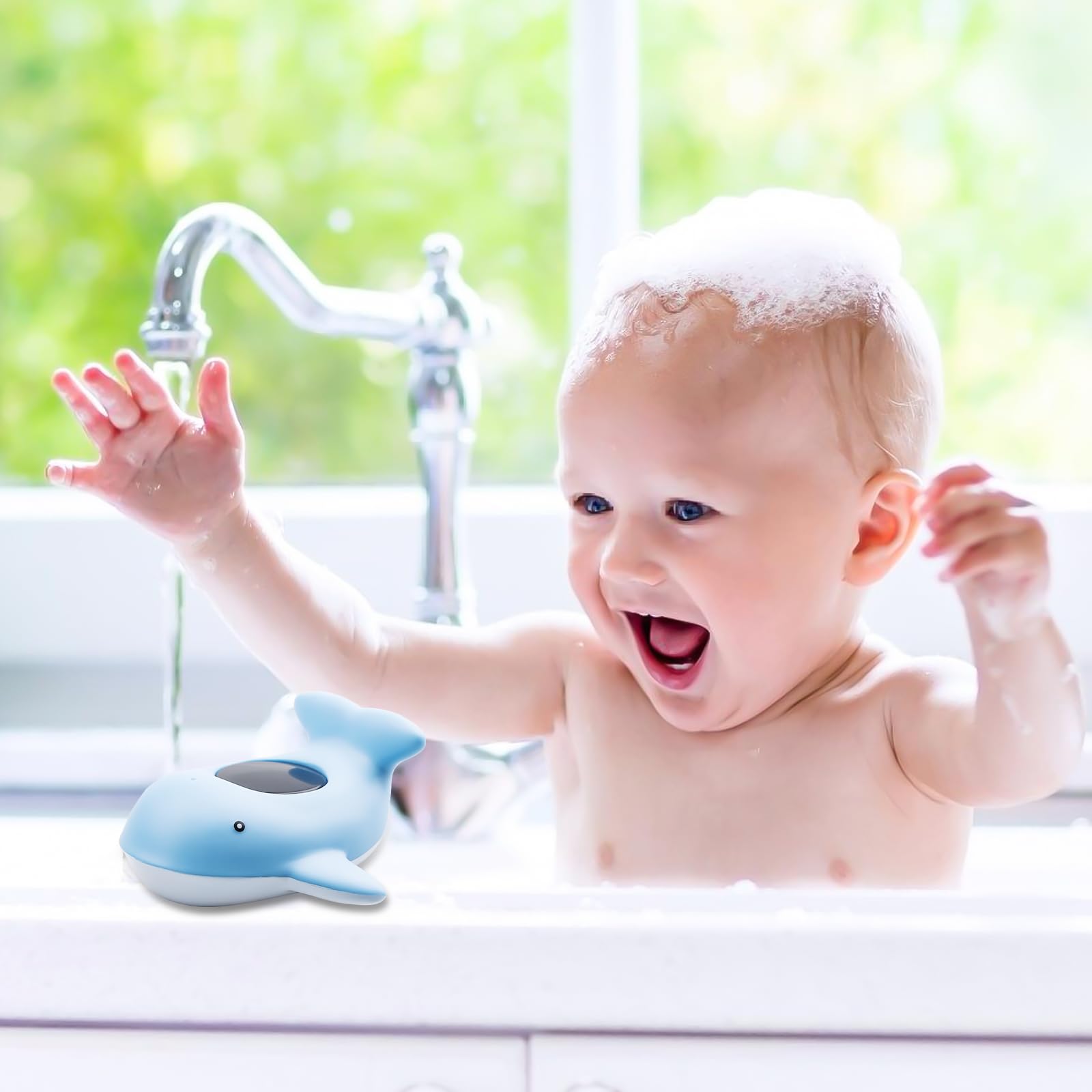 Balena Termometro da bagno per bambini: Termometro digitale per vasca da bagno Termometro veloce e preciso per vasca da bagno Termometro da bagno per neonati giocattolo da bagno galleggiante