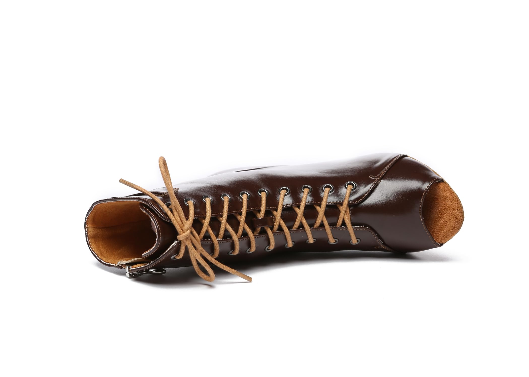 Damskie buty do tańca, na imprezę, do sali balowej, sznurowane buty latynoskie, peep toe