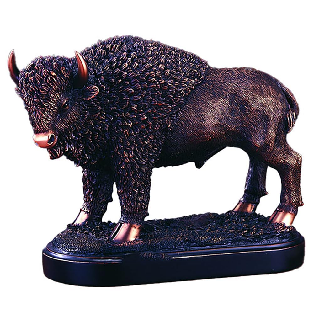 Large Buffalo Statue in Bronze Finish