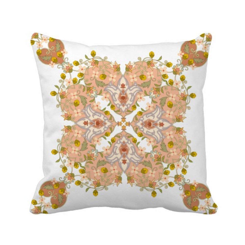 Housse de coussin carrée à motif feuillage et fleurs pour décoration intérieure