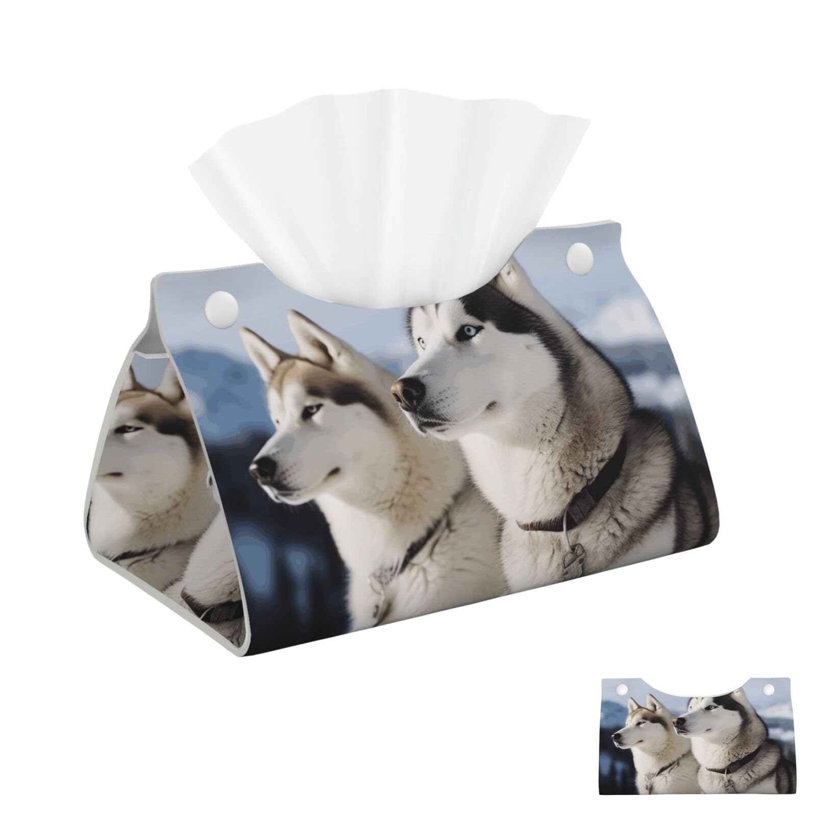Husky Dogs Tissue Box Cover Square Cube Boxes