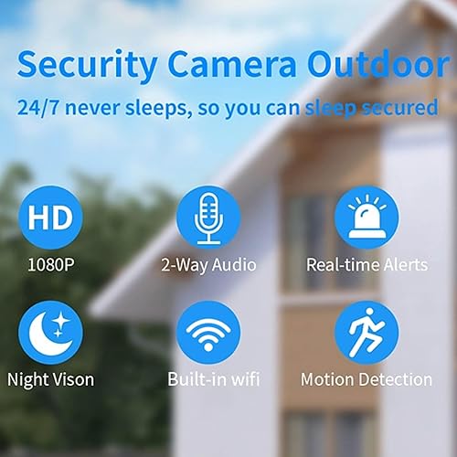 Miniatura 4 de MORESEC Outdoor Security Cameras, Wireless WiFi Light Bulb 1080P Dome Surveillance Cameras 360 View Full-Color Night Vision 2.4GHz WiFi Cameras for