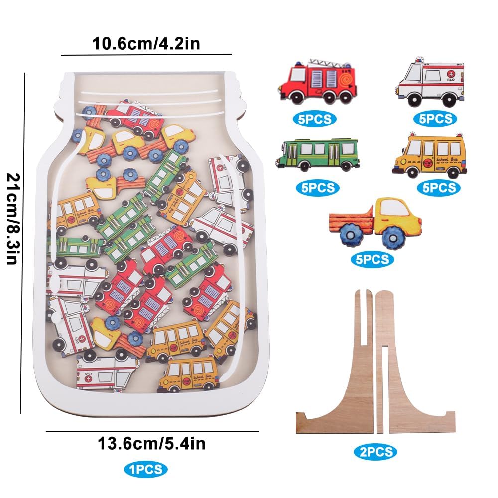 YunBey Barattolo di Ricompensa per Bambini Tabella delle Ricompense per Bambini Barattolo di Incentivi con Automotive Universal per Ragazzi e Ragazze Casa Classe (Color)