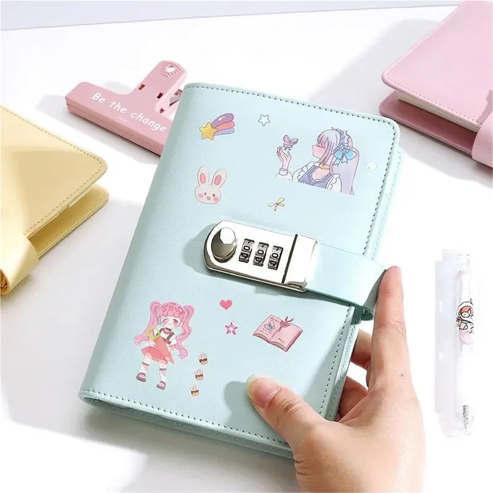 Passwort Buch A6 Binder Tragbares kreatives Passwort-Tagebuch, Multifunktions-Notizblock, Briefpapier, Notizbücher und Tagebücher, Skizzenbuch(A6-Blue)