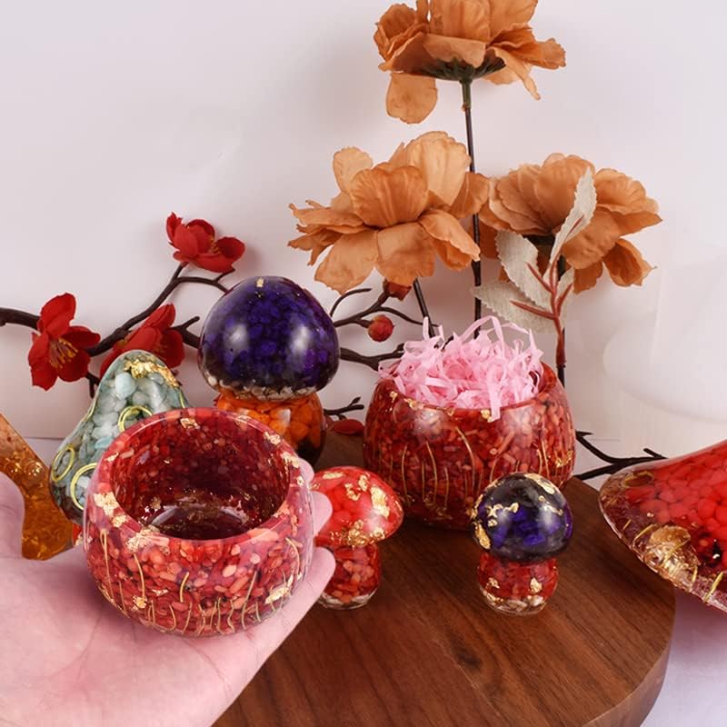7 Pcs Mushroom Resin Molds Mushroom Jars Silicone Molds with Lid for DIY Candles Art Candy Jewelry Storage Container Home Decoration Epoxy Resin Casting Art Craft Ornaments