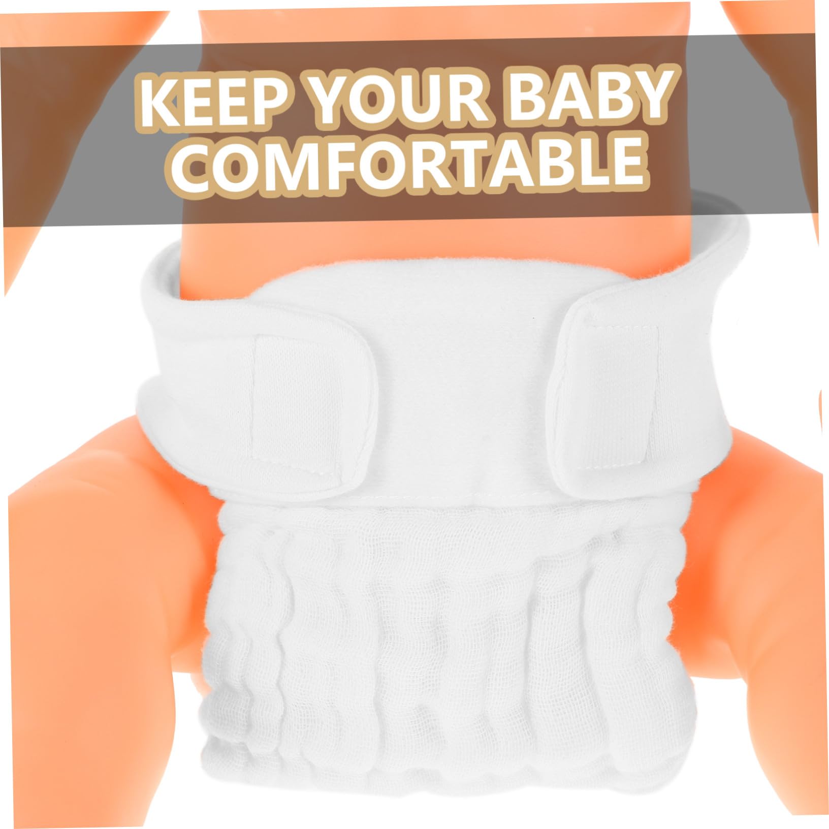 LIFKOME 3 Stück-pack Bio Babywindeln aus Weißer Baumwolle Wiederverwendbare und Waschbare Windelhosen für Neugeborene Verstellbare Größe für Indoor und Reise