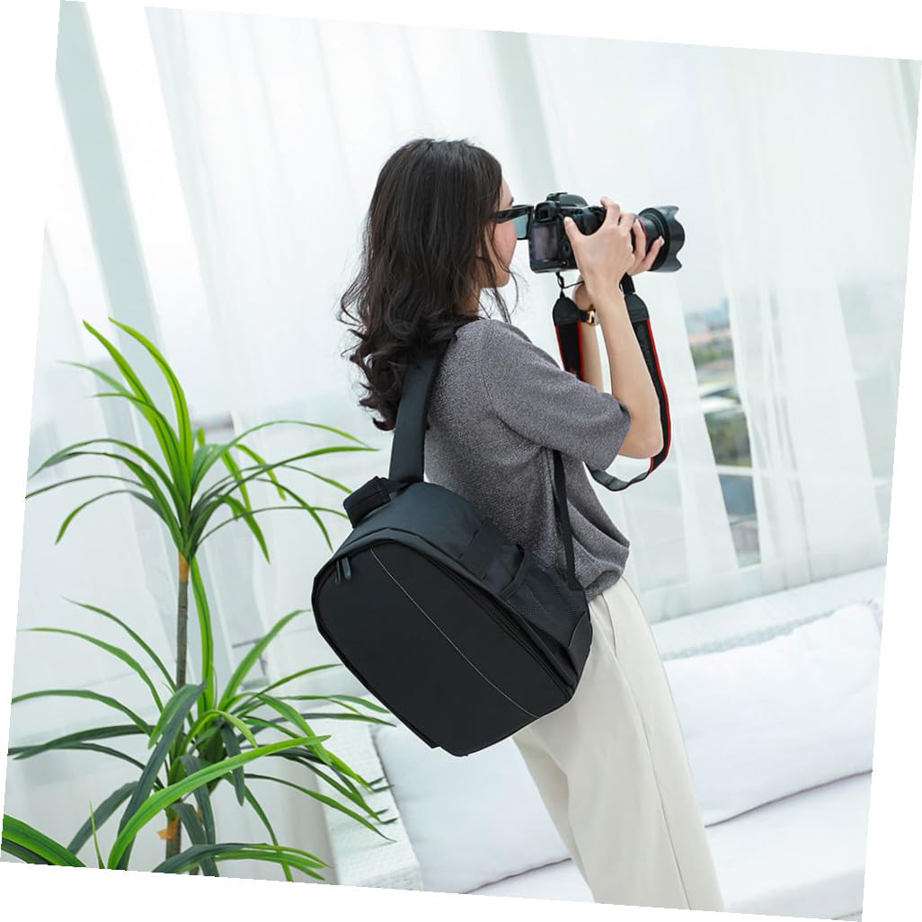 Zaino per Fotocamera DSLR in Nylon Spugna Antiurto Borsa Portaoggetti Portatile Tasche Laterali Zaino da Viaggio Versatile per Escursionismo Campeggio e Uso Quotidiano