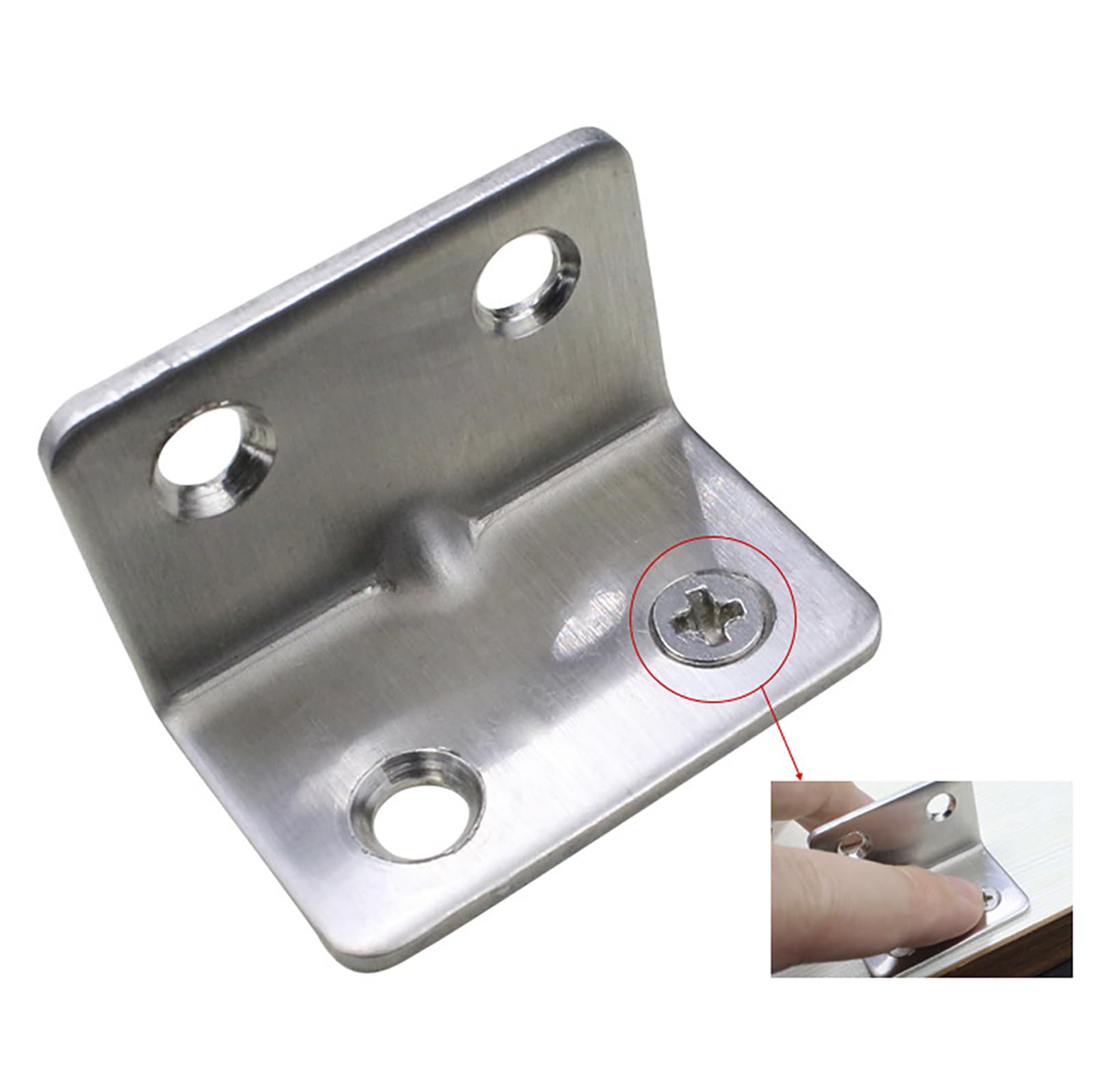 SyiXute 12 Pcs 30×30×38mm Stainless Steel L Sleeper Corner Brackets, 90 Degree Right Angle Brackets with 48 Screws - Image 3