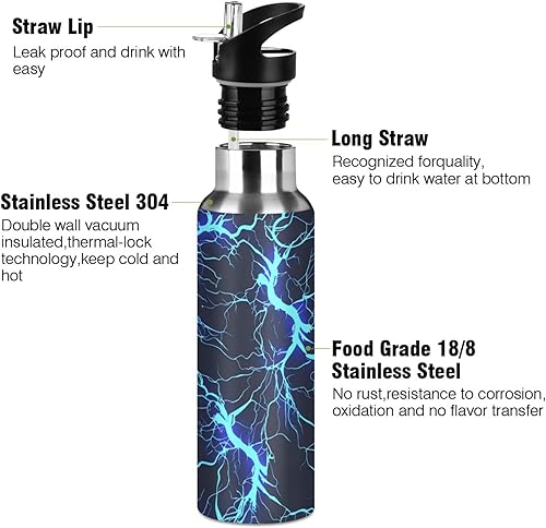 Vista 27 de Botella de agua amarilla para niños y niños, con aislamiento de acero inoxidable, para agua fría y caliente, con tapa con pajilla, para deportes