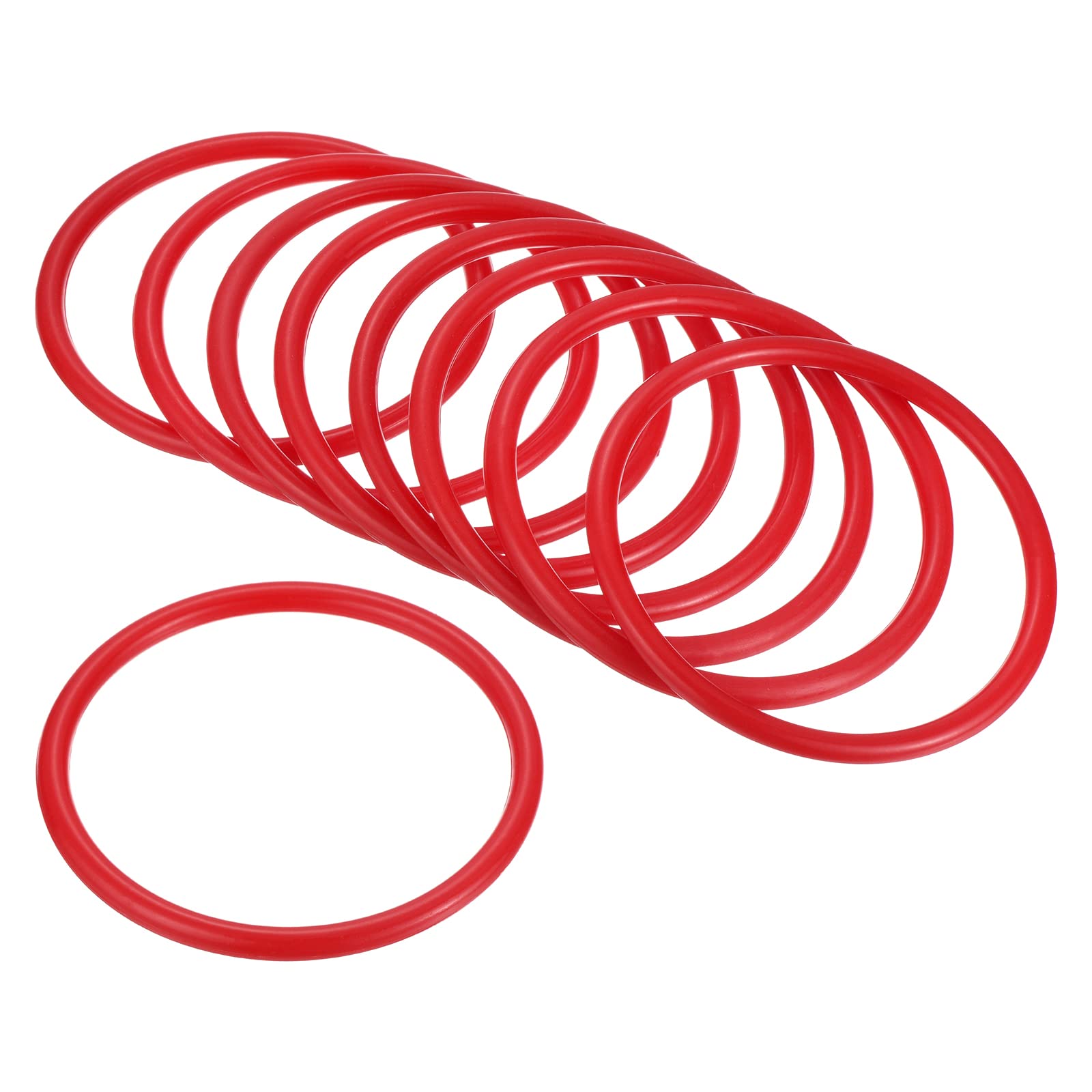 PATIKIL Carnival Ring-Toss Rings 8cm ID, 12 Pack Plastic Small Hoop for Outdoor Party Favor Game Booth, Red