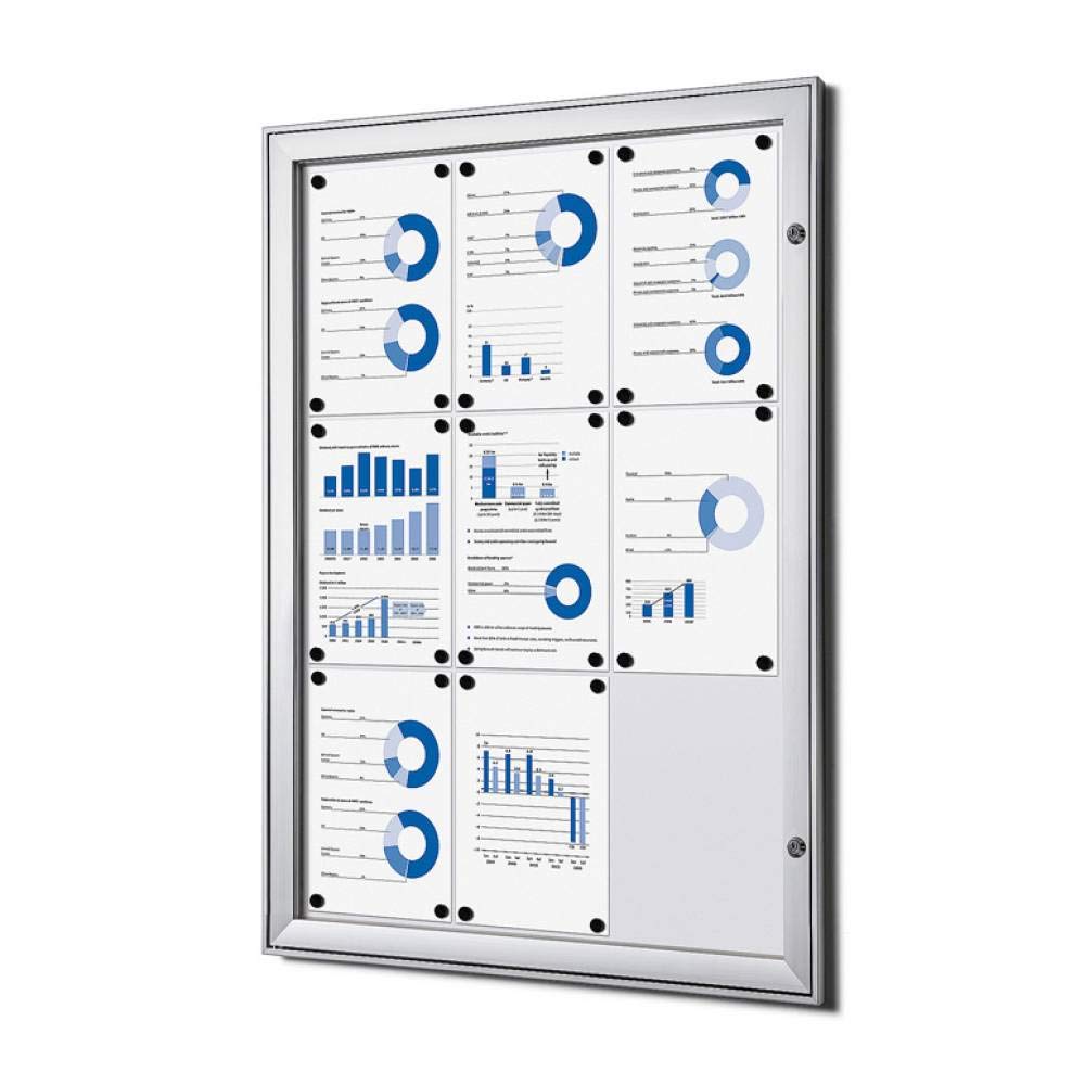Tablón de anuncios con cerradura (estándar, 9 x A4)