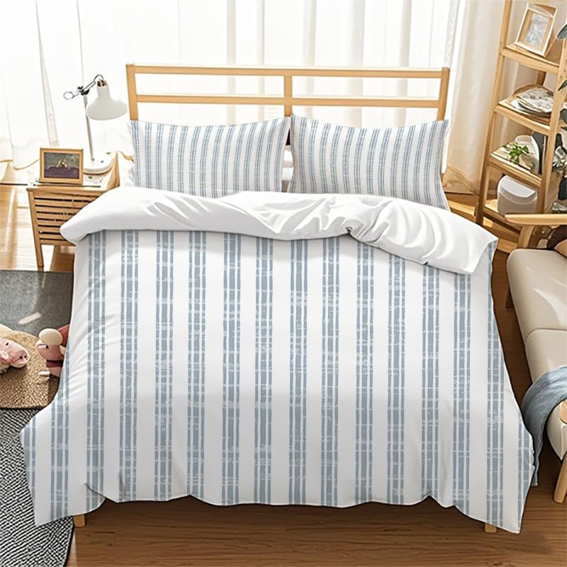 Linge de lit à rayures verticales grises pour une chambre d'ado moderne