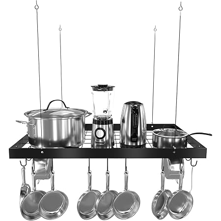 Amazon.com: J.K. Adams Natural Maple Bar Pot Rack: Kitchen Pot Racks ...