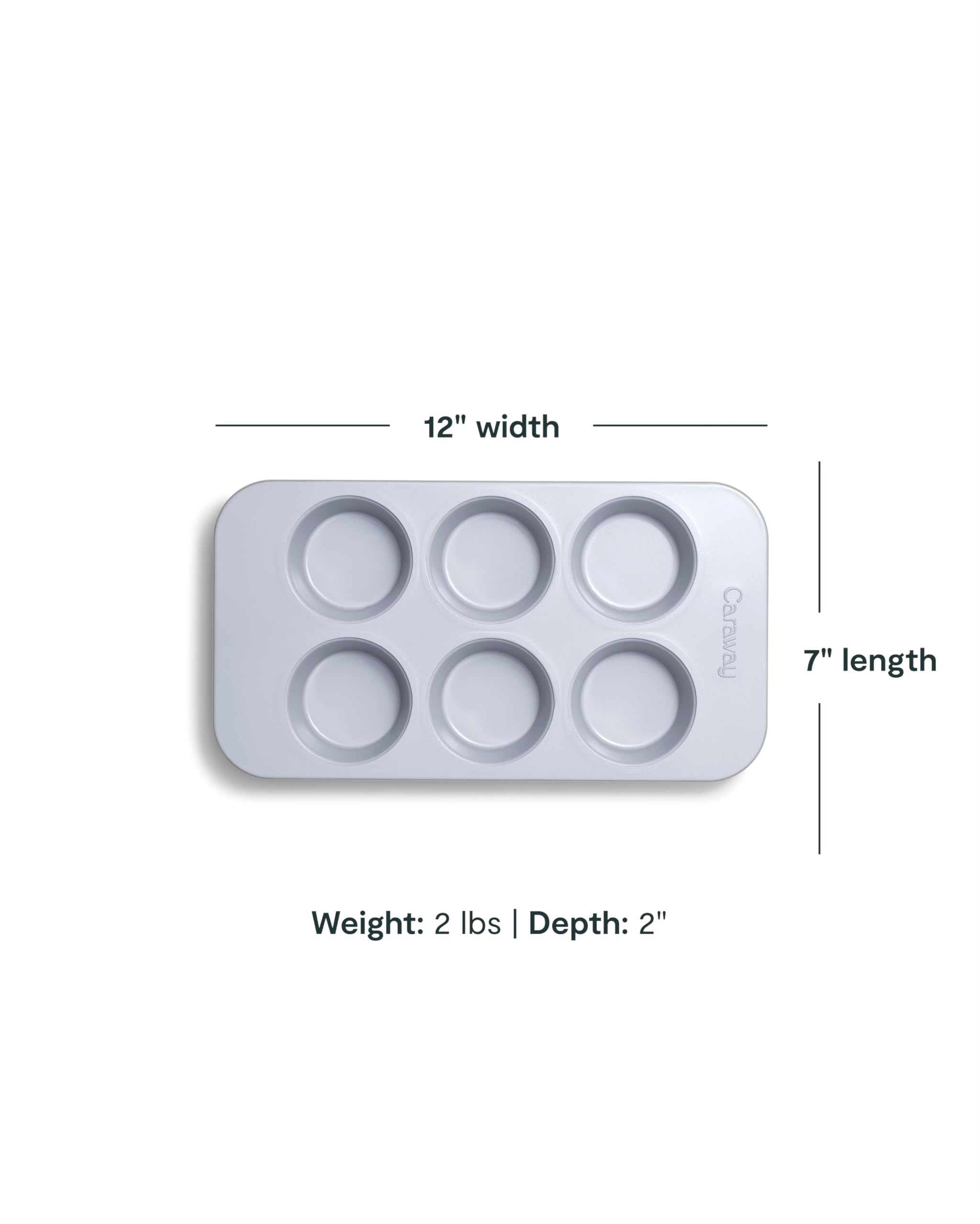 Caraway Antihaft-Keramik-Muffinform für 6 Muffins, ungiftig, PTFE- und PFOA-frei, ofenfest, aluminisierter Stahlkern, kleine Muffinform zum Backen von Cupcakes, Muffins und mehr, Schwarz
