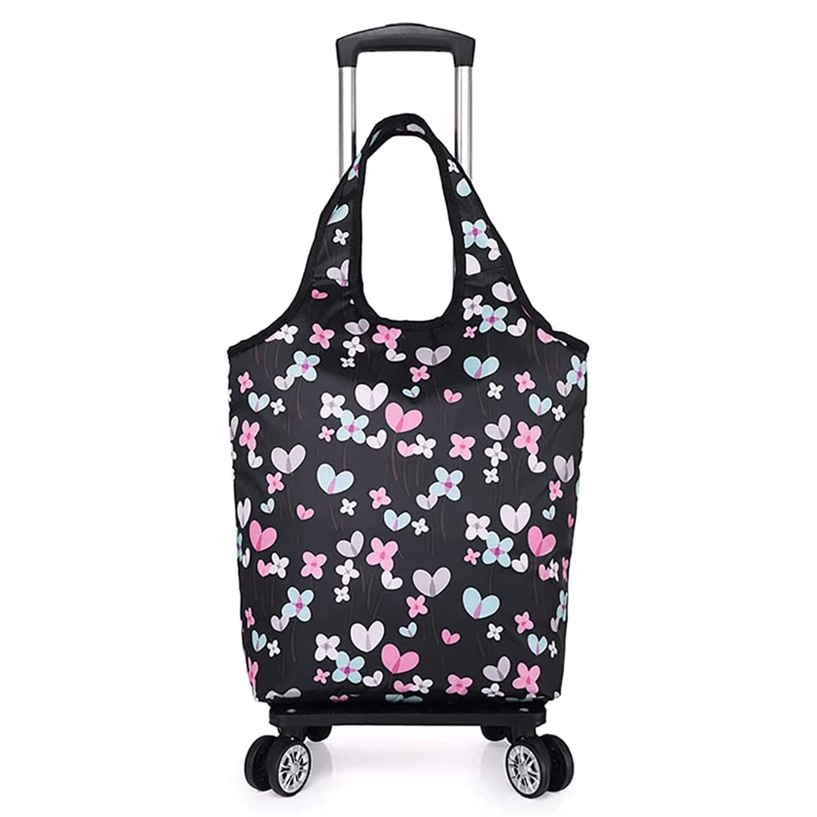 Carrello per scale pieghevole in lega di alluminio resistente con borsa staccabile 2 in 1 carrello portatile per supermercato viaggio picnic 4 ruote per una facile mobilità