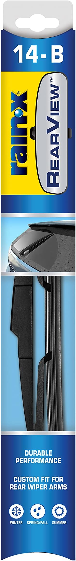 Rain-X 850025 RearView 14-B Rear Wiper Blade, 14 Inch Composite Rear Wiper Blade, Fits Rock Lock 3 (Pack Of 1), Automotive Replacement Wiper Blades That Meet Or Exceed OEM Quality And Design Standards