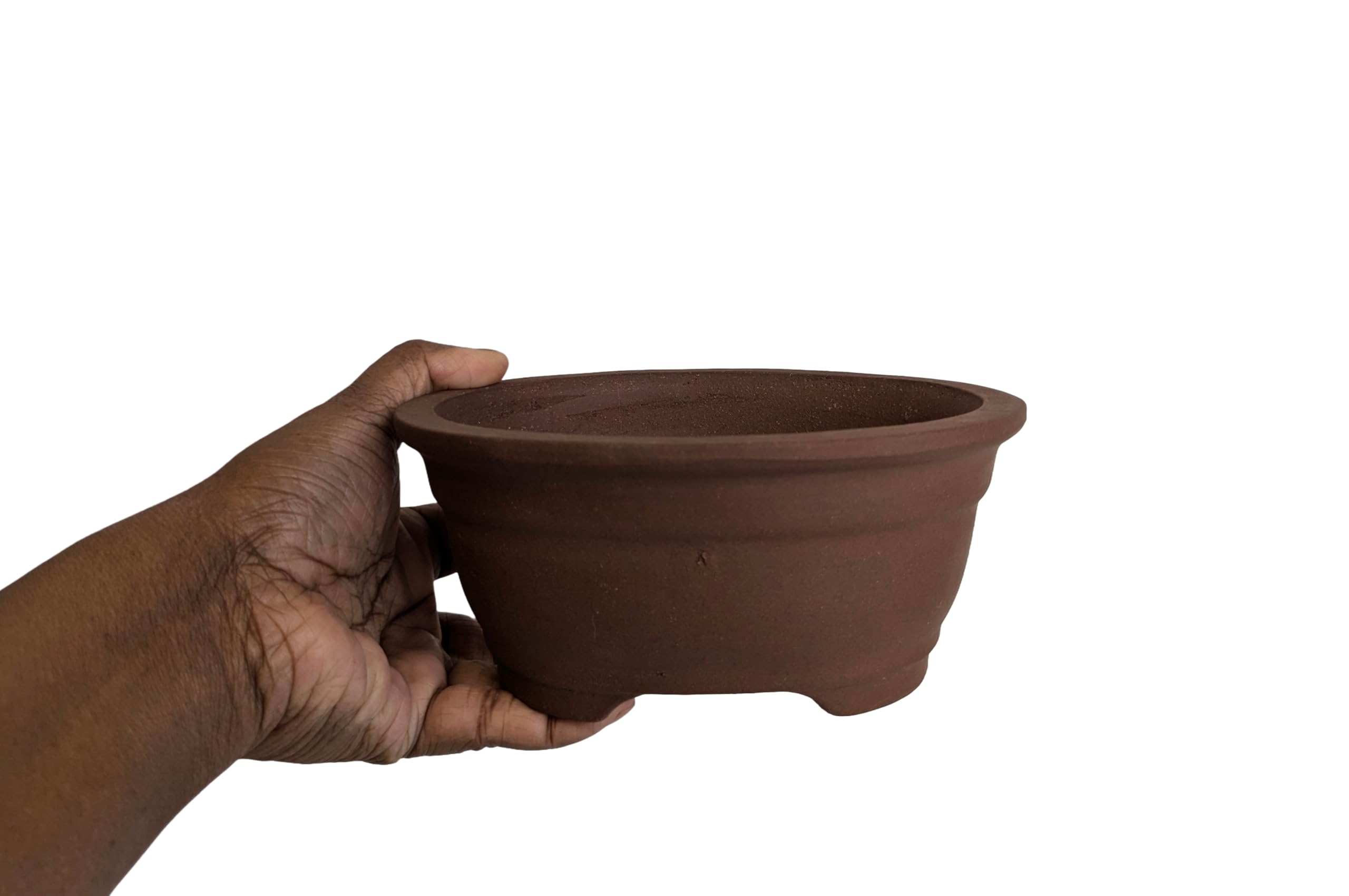 Unglazed Ceramic Bonsai Pots (Design 3, 16cm), Design 1 - Image 4
