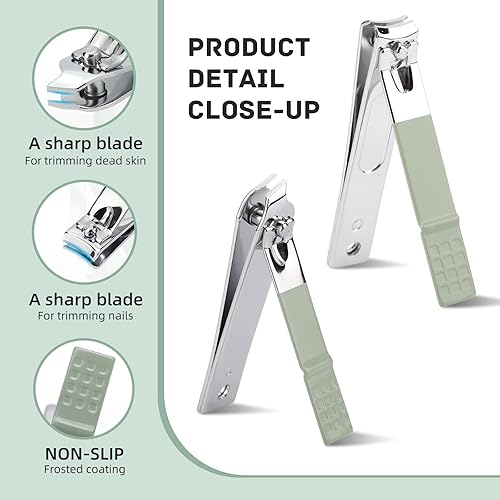 Miniatura 5 de Juego de cortaúñas de 10 piezas, juego de decoración de belleza profesional de acero inoxidable, juego de diez piezas verde portátil, imprescindible