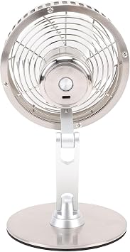 Zunate USB Desk Fan 3 Speed Adjustable Quiet Metal Desktop Fan 360 Degree Rotation Rechargeable Three Axis Folding Silver, Portable Cooling Table Iron Base Silver