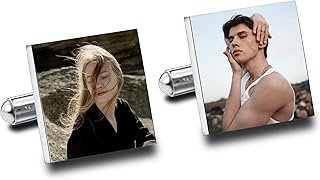 Men Cufflinks Custom Photo/Initial/Date/Text Stainless Steel Cufflinks for Men Wedding Silver Cufflinks Set Wedding Set Initial Cufflinks for Brother Best Man Groomsmen Gifts