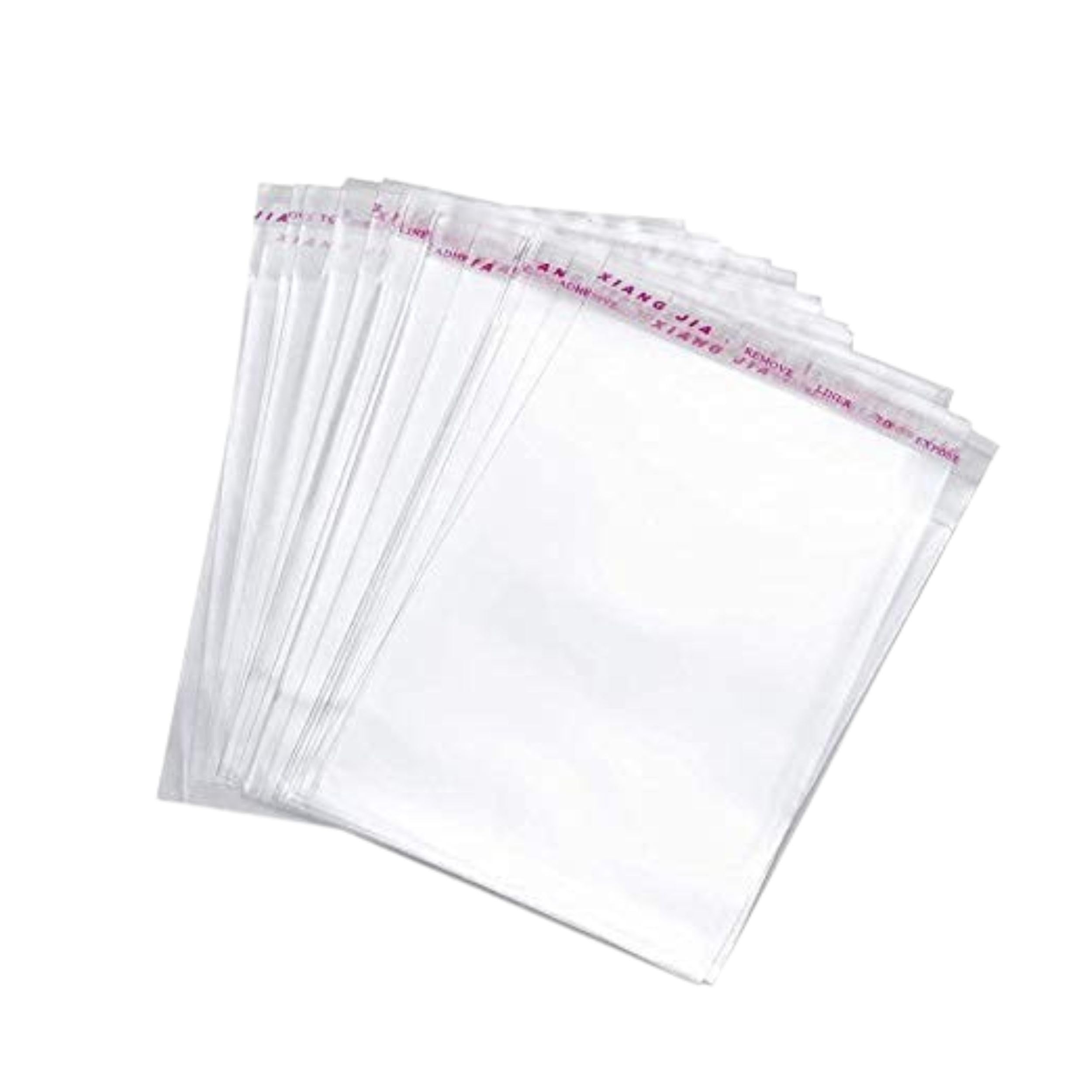 RETAILVIBES Plastic 50 Pc 14X18 Size Transparent Polythene Bags For Saree Packing Clothes Large Size Saree Polybag Clear Cover Sealable Shirt Pant Storage Self Adhesive Bopp Pouches With 2 Inch Base