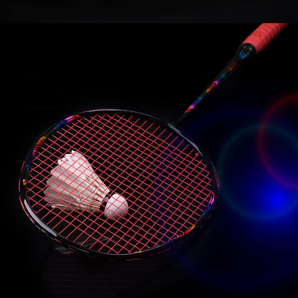35 Lbs Full Carbon Badminton Racket for Adults With Secondary Reinforcement For Offense and Defense with 4U Single Shot