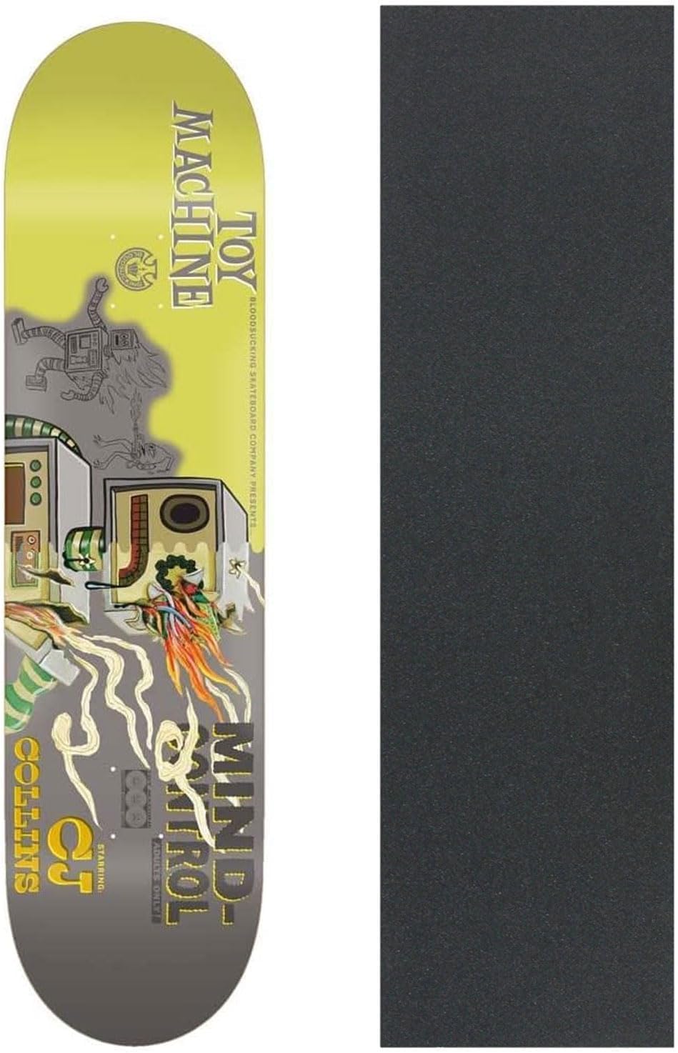 Toy Machine Skateboard Deck Collins Mind Control 7.75" x 31.25" with Grip