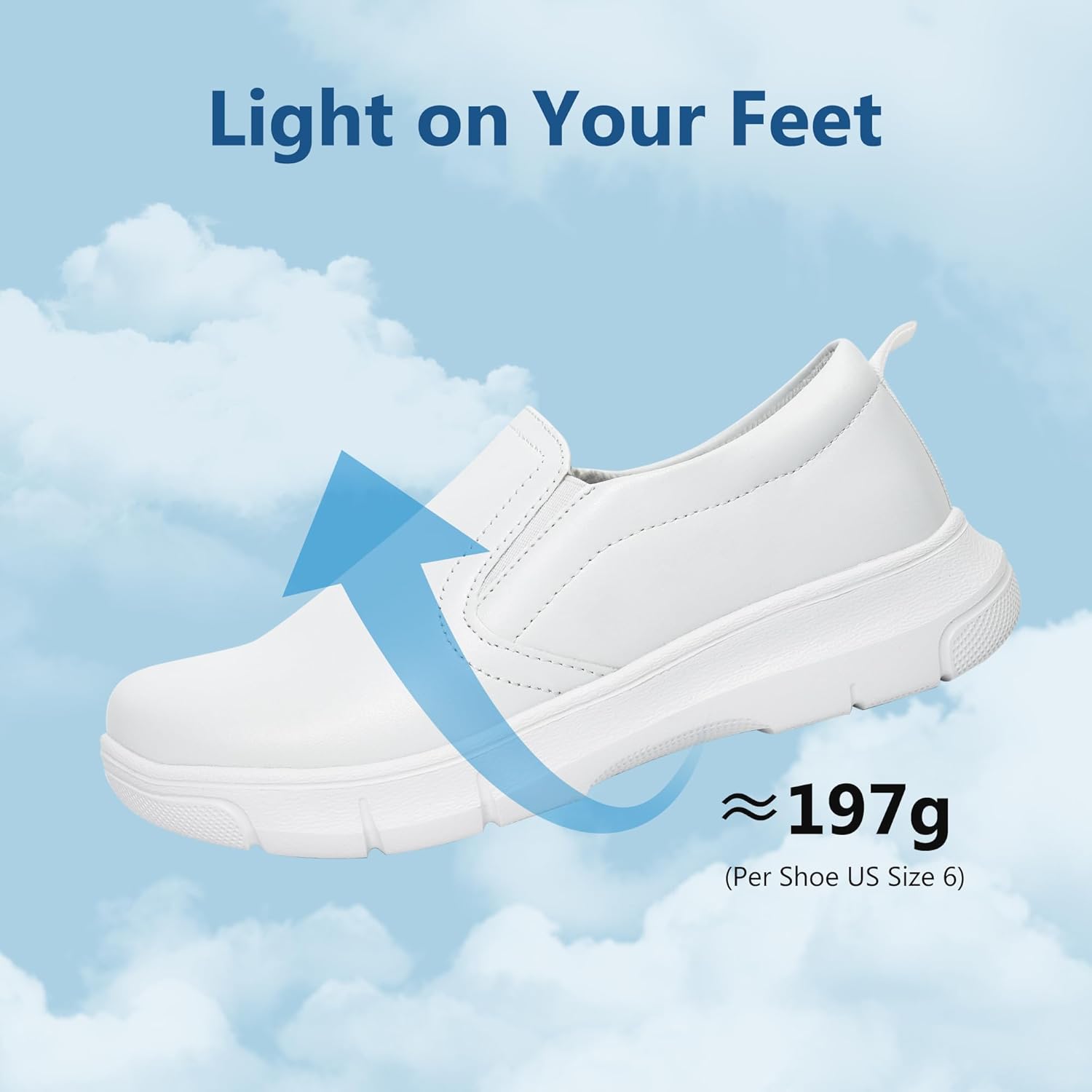 Hawkwell Women's Slip On Nursing Shoes Comfortable Lightweight Slip Resistant Healthcare Medical Work Shoes - Image 3