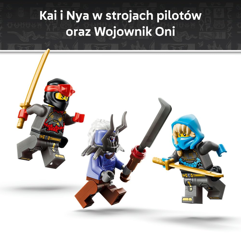 LEGO NINJAGO Bliźniacze tytanowe mechy 71870 | 2 mechy ninja i 3 minifigurki, model kolekcjonerski do ekspozycji, prezent dla fana NINJAGO 12+, klocki, 1707 elementów