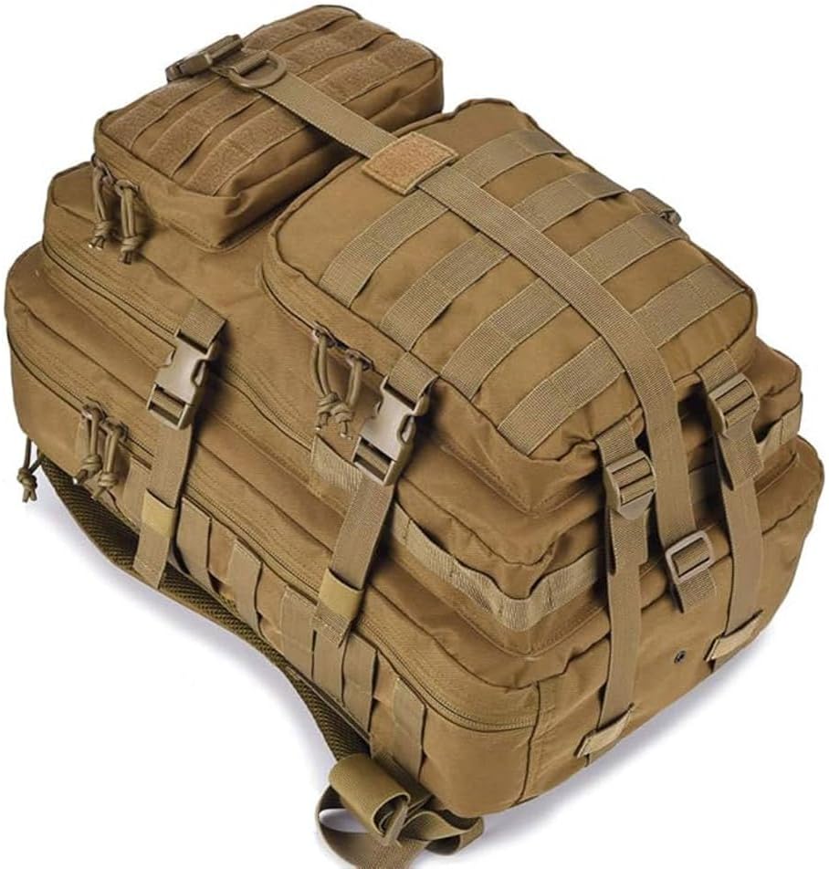 REEBOW GEAR Tactical Backpack for Men Army Molle Military Style Assault Pack Bug Bag Backpacks Daypack (40L Tan)