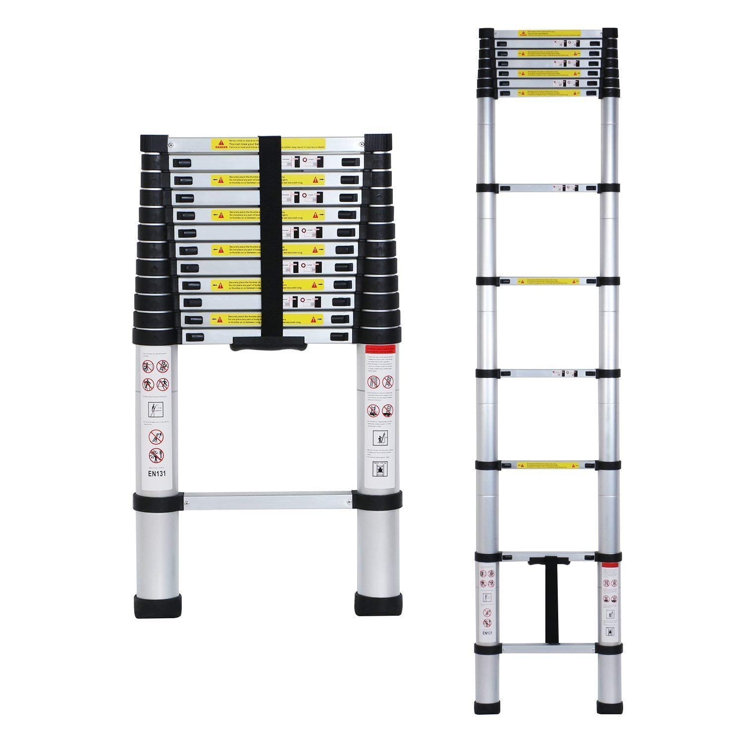 RODEX Ultra-Stable Aluminium Telescopic Folding Step Ladder (2.6 m/8.5 ft)-image-44