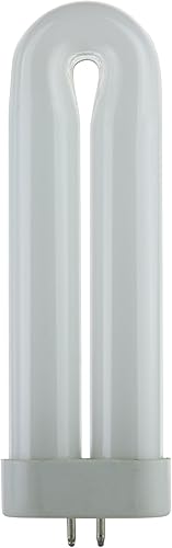 Sunlite 05145-SU T6 Bombilla fluorescente en forma de U, 8 vatios, luz UV, longitud de onda de color de 365 nm, base GX10q de 4 pines, enchufable,