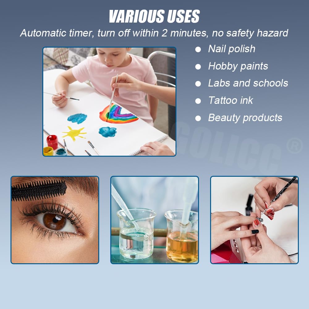 Mini Vortex Mixer - Hands-Free Paint Shaker for DIY Models, 300-2400RPM, 3-Speed Setting, for 10-100ml Bottles of Paint, Nail Polish, Lab, Paints Acrylic, Eyelash Adhesives