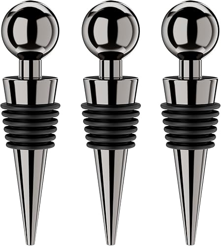 Miniatura 8 de BETTFOR Tapones de vino para botellas de vino, 3 unidades, tapón de botella de vino al vacío con corchos de vino reutilizables de silicona, a prueba