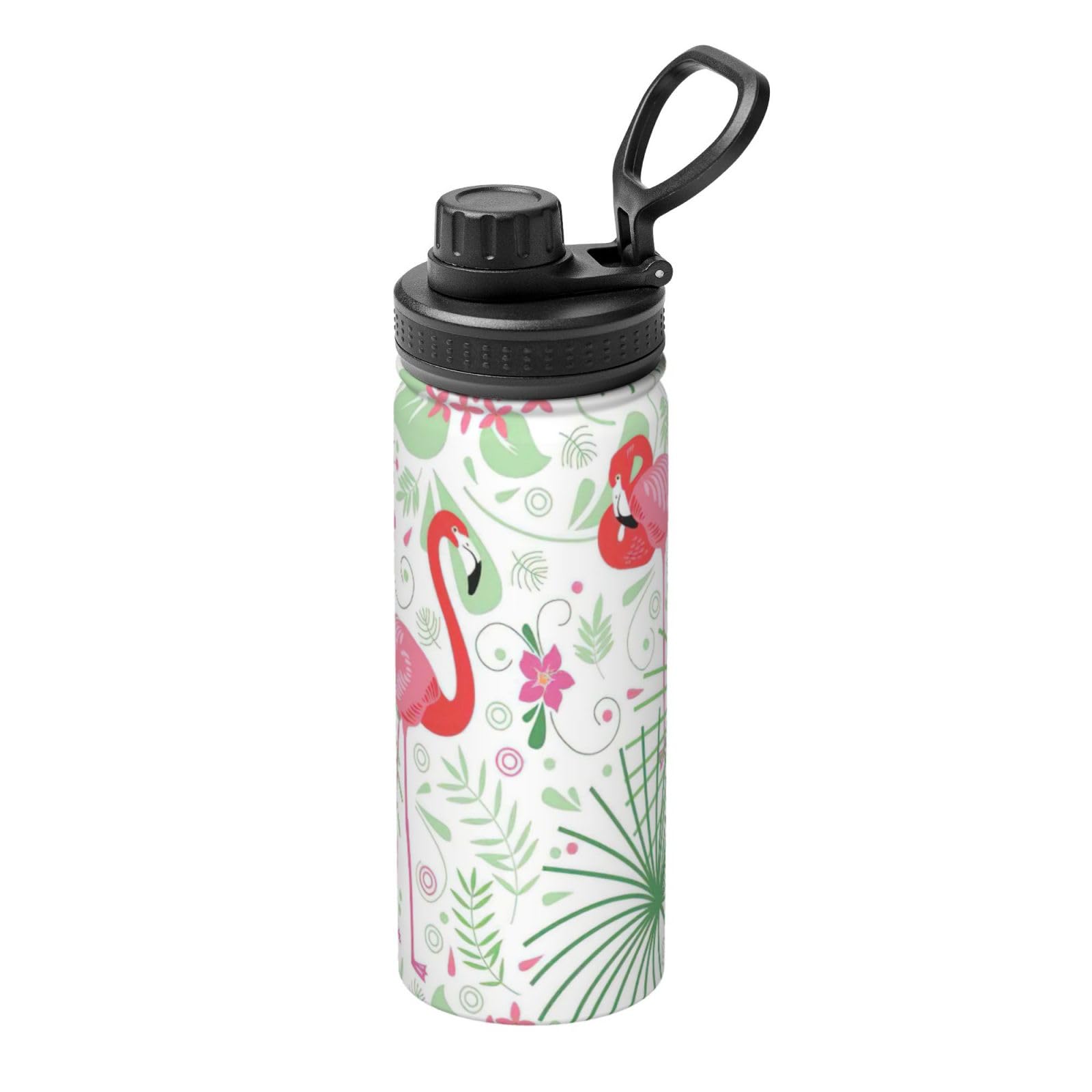 Kfjghhl Insulated Stainless Floral Flamingo Botany Steel Water Bottle For Sport Gym Travel Leak Camping Hiking Hydration