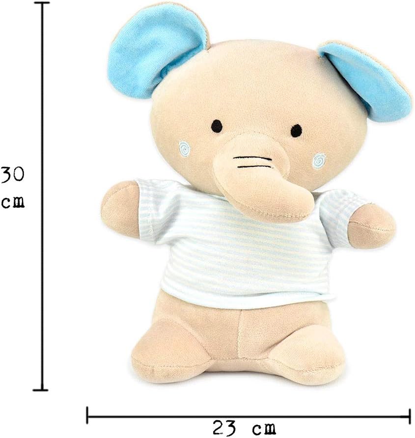 Zip Elefante Camiseta Listrada Azul Bebê