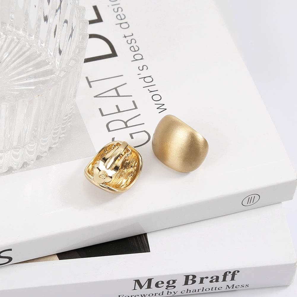 Matte Gold and Silver Clip On Earrings For Women Geometric Square Casual Fashion Not Pierced Earrings Jewelry - Image 7