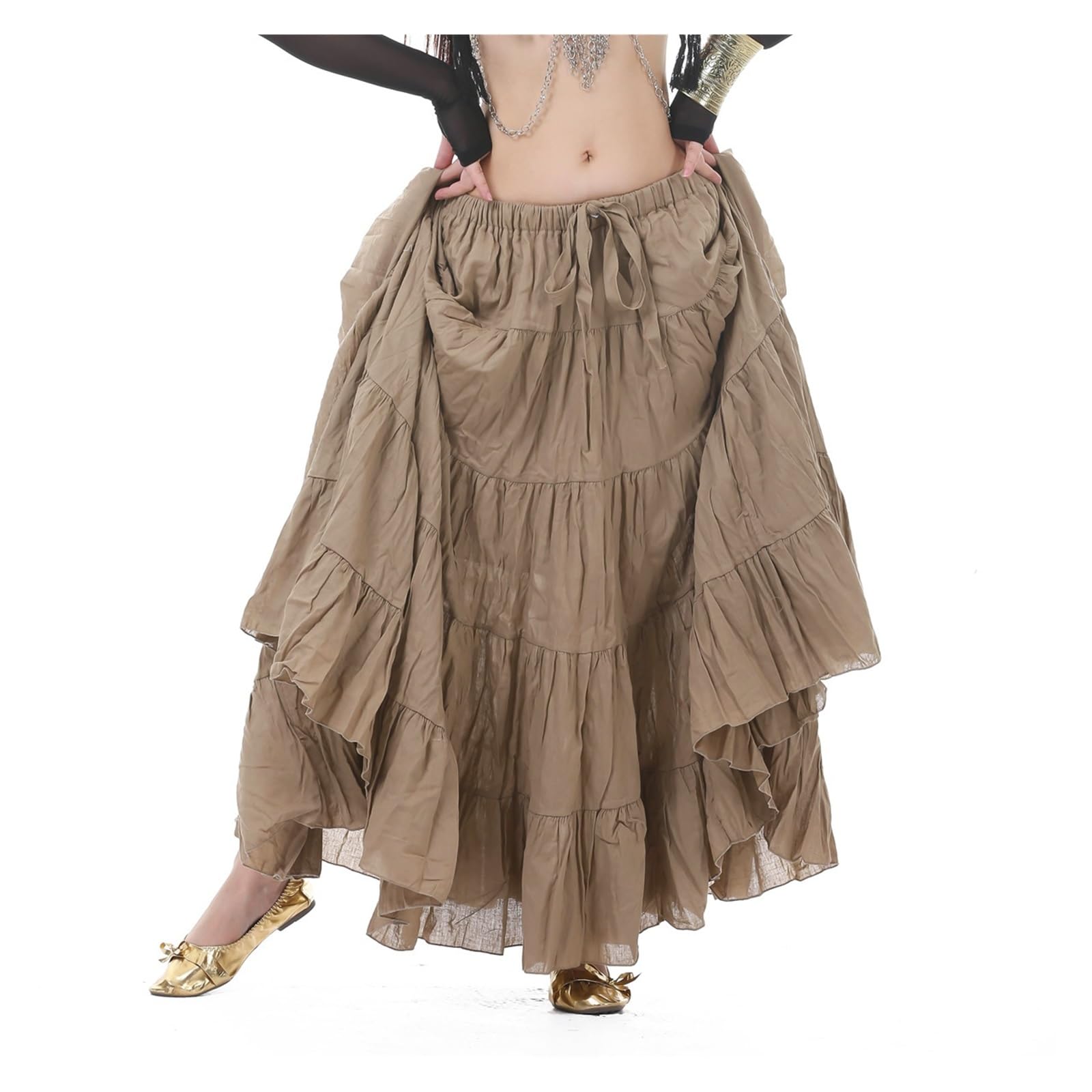 Jupes Amples et virevoltantes, Jupe de Danse Orientale Femme Multicolore Taille 70-120 cm Longueur 96